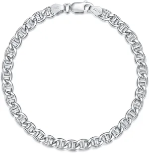 Solid 925 Sterling Silver Paperclip Chain/Byzantine Chain/Round Bead Ball Chain/Cable Chain/Mesh Chain/Round Box Chain Anklet Ankle Bracelet for Men Women, Made in Italy 9/10/11 Inch
