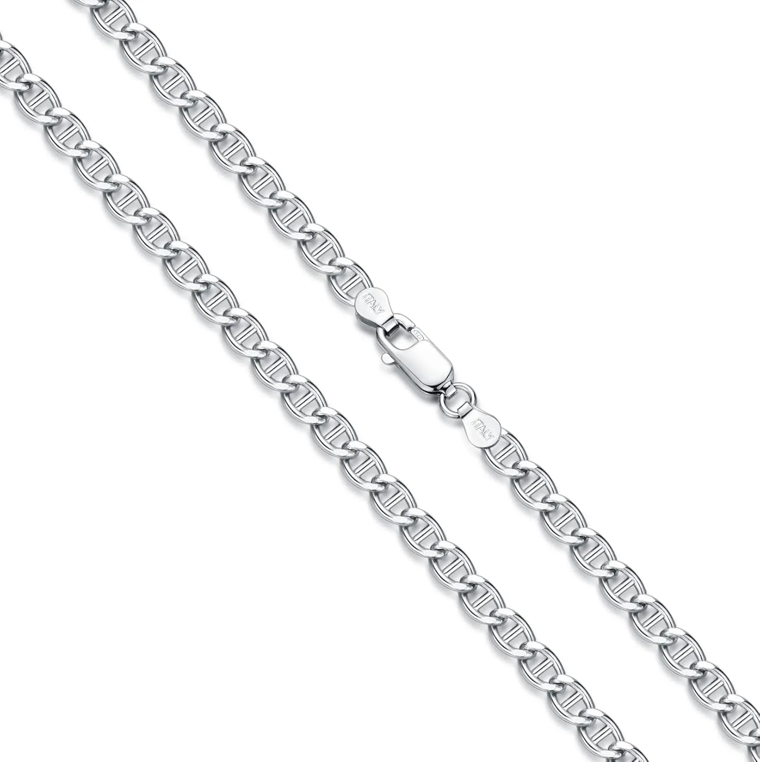 Solid 925 Sterling Silver Paperclip Chain/Byzantine Chain/Round Bead Ball Chain/Cable Chain/Mesh Chain/Round Box Chain Anklet Ankle Bracelet for Men Women, Made in Italy 9/10/11 Inch