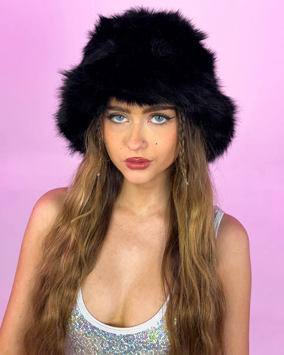Solid Fluffy Bucket Hat