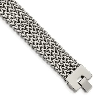 Solid Stainless Steel Woven Bracelet 7.5"