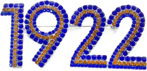 Sorority SIGMA GAMMA RHO society Jewelry 1922 Rhinestone Metal Brooch pin