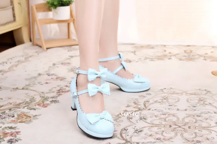 Sosic~Gott Melody~ Round-head Bowtie Leather Lolita Shoes