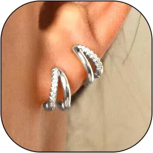 Sparkly Gold Rhinestone Hoop Earrings for Women,Minimalist Geometric Cubic Zirconia Small Chunky Huggie Loop Earrings,Fashion Statement Jewelry Gifts