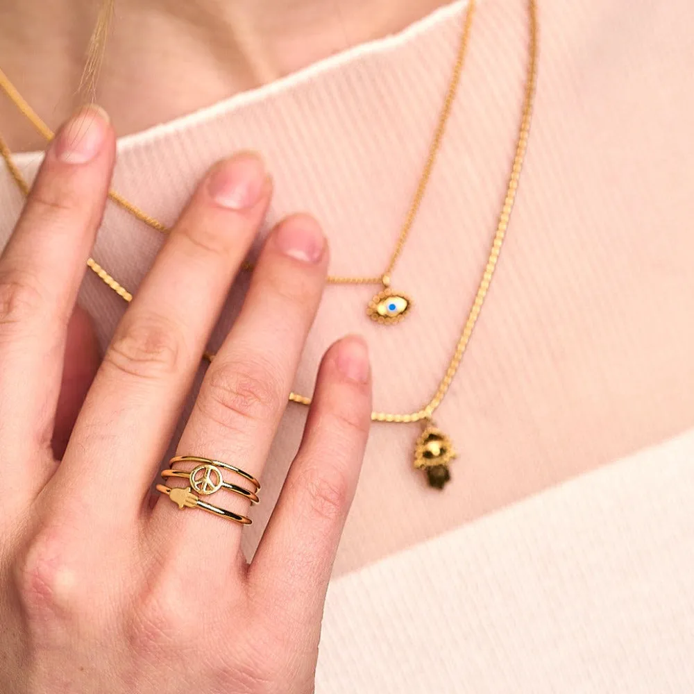 Spiritual Charm Ring Stacking Set