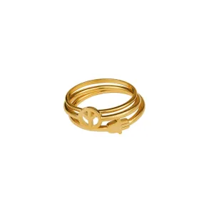 Spiritual Charm Ring Stacking Set