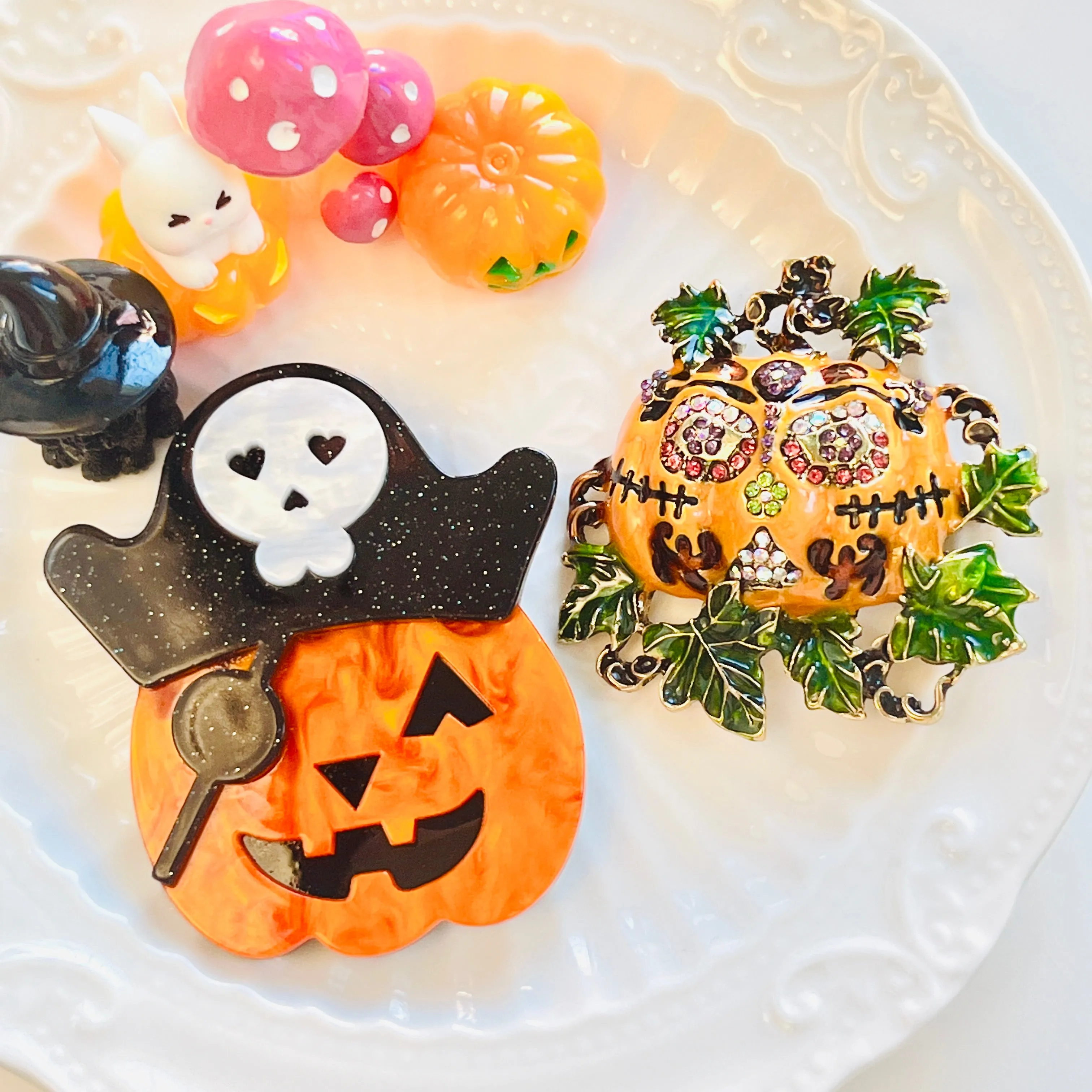 Spooky Halloween Pumpkin Brooch