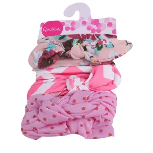 Sports Headbands for Children Elastic Baby Set Headband Girls 3Pcs Floral Bowknot Hairband Kids (B, One Size)