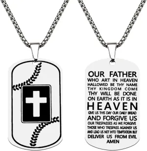 Sports Necklace with Cross Christian Birthday Gifts for Men Spiritual Gifts for Him Faith Based Gifts for Son Brother