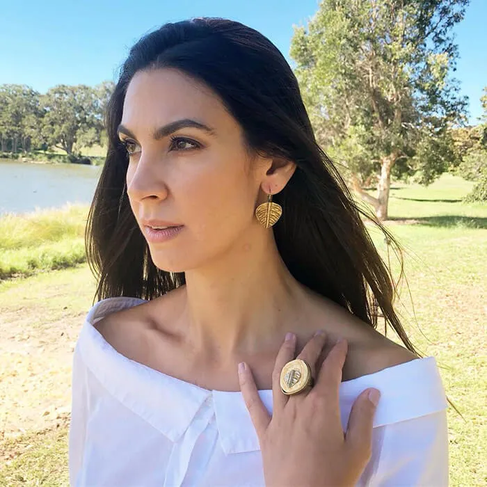 Spring Leaf Large Statement Ring- ON SALE