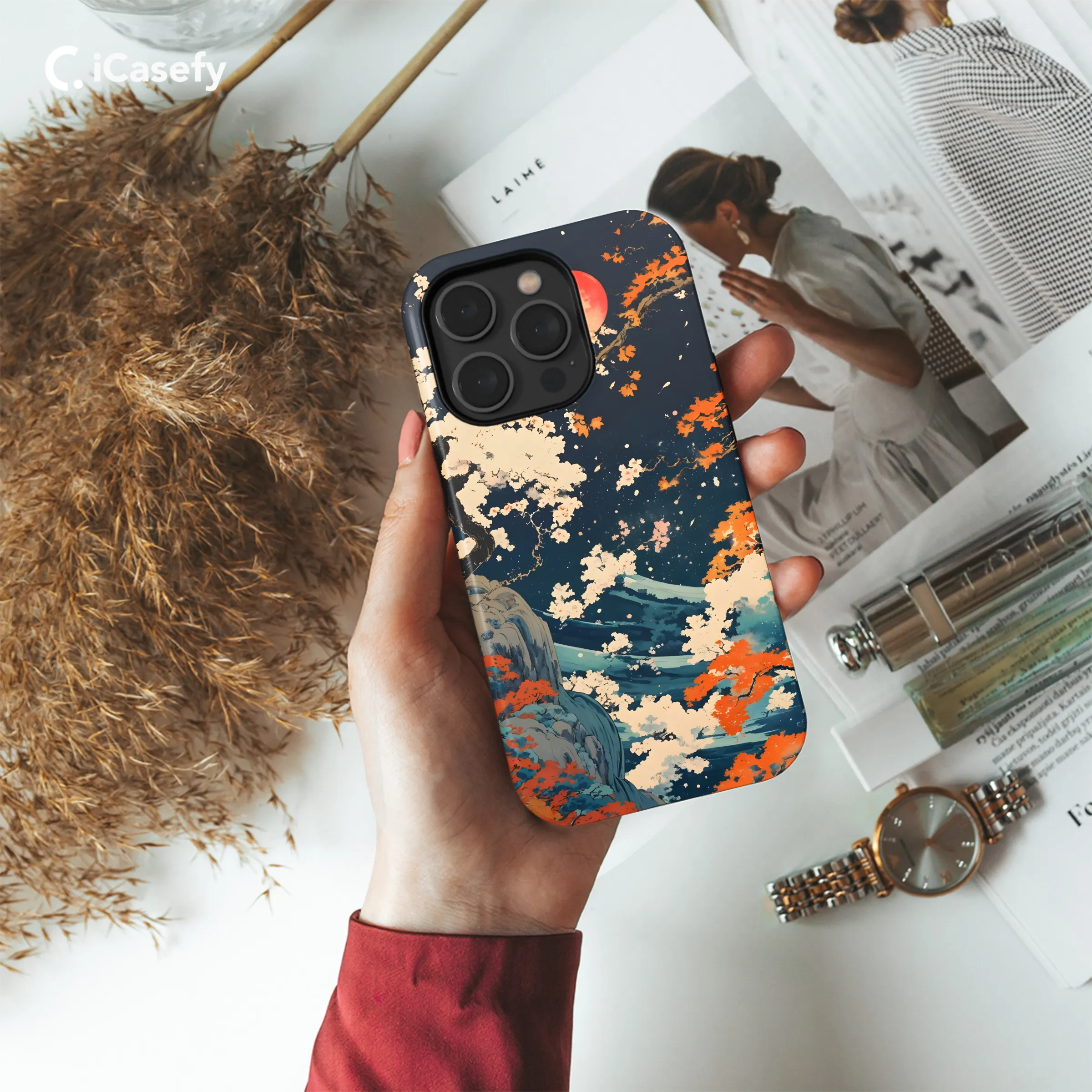 Spring Moon Sakura Nocturne Phone Case iPhone Samsung Cover Pixel 1900