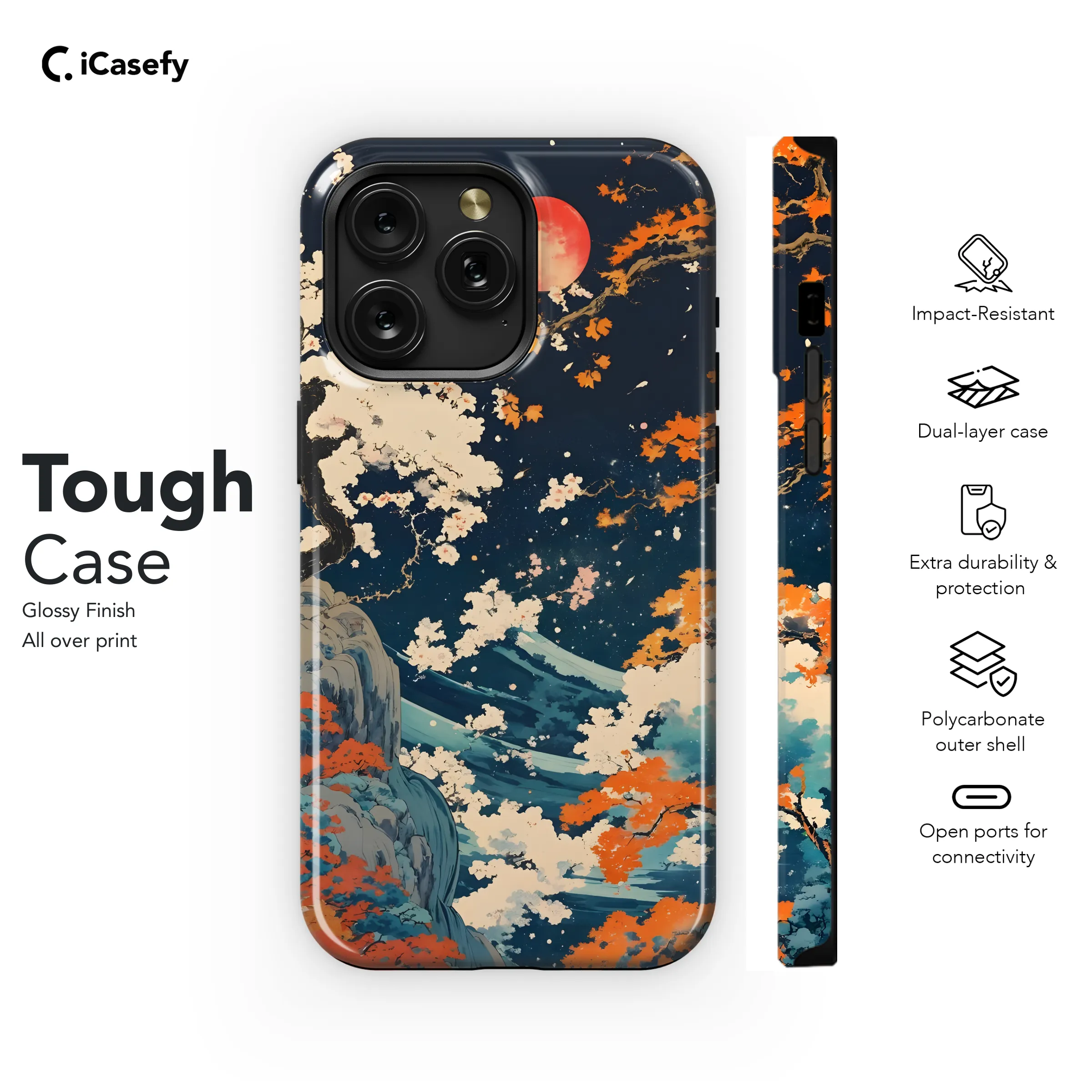 Spring Moon Sakura Nocturne Phone Case iPhone Samsung Cover Pixel 1900