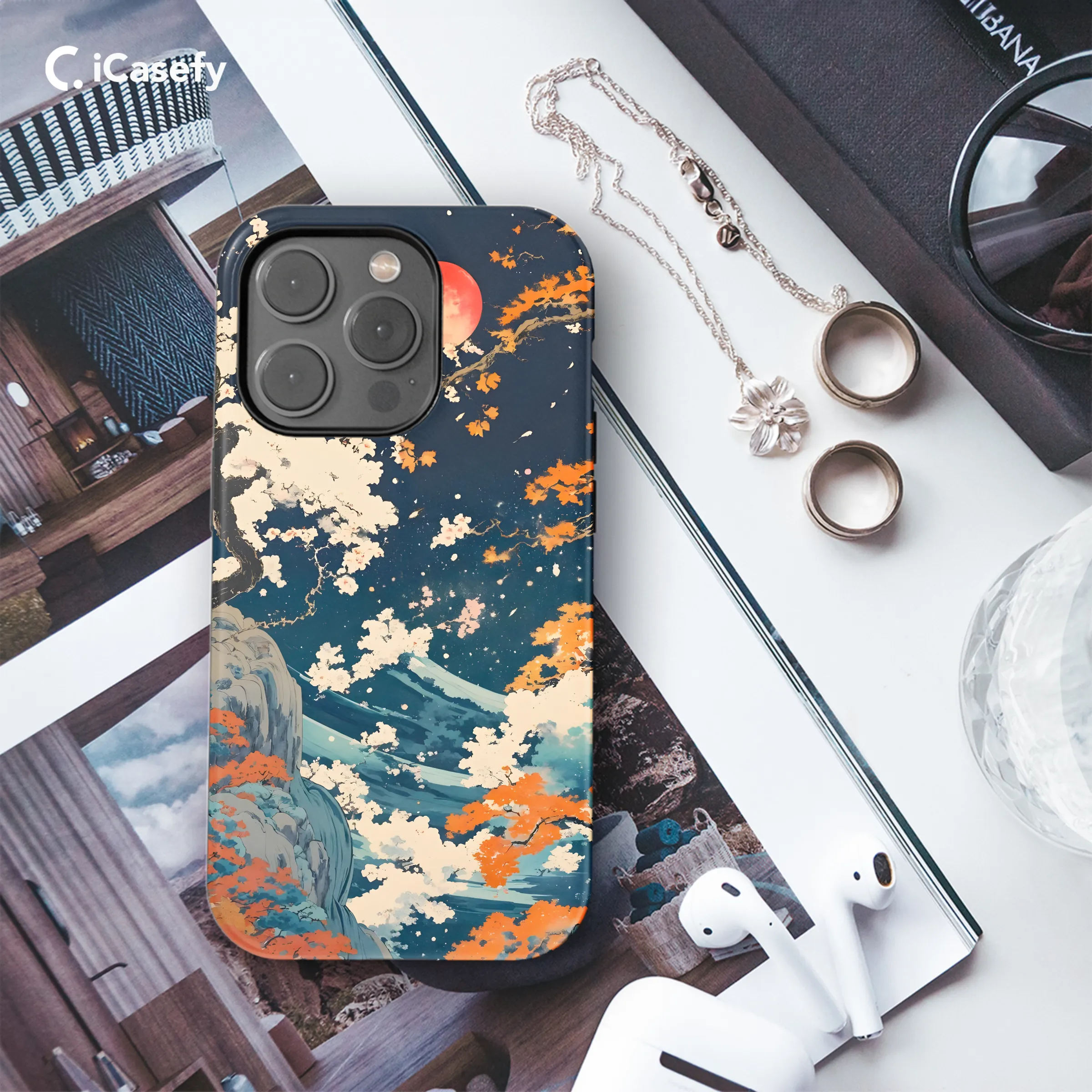Spring Moon Sakura Nocturne Phone Case iPhone Samsung Cover Pixel 1900