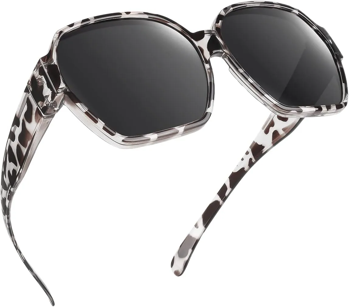 Square Oversized Polarized Fit Over Sunglasses Over Glasses with Lightweight Large Frame for Woman Man