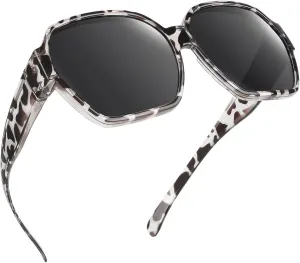 Square Oversized Polarized Fit Over Sunglasses Over Glasses with Lightweight Large Frame for Woman Man