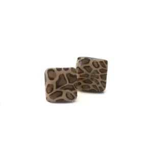 Square Stud Earrings for Women in Leopard Print | Mix & Match