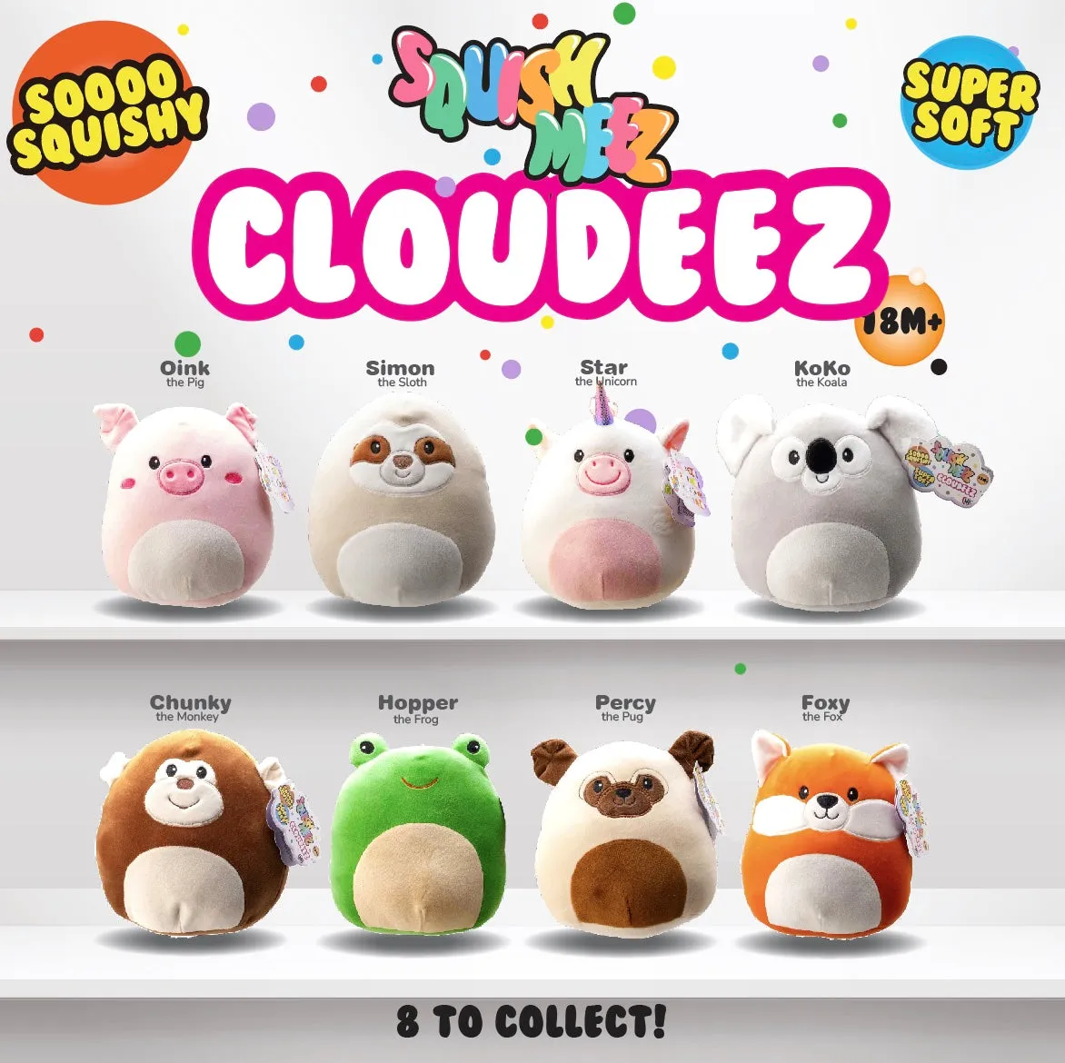 Squish Meez Cloudeez 9' Plush Toy | Oink