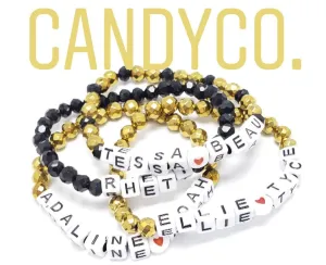 Stacking Blurb Jewelry ROUND Name Word beaded bracelet mothers custom colorful gold Stackable Bridesmaid Gift Stretch Fun Stuffers alphabet bead christmas custom word bracelet FAVOR