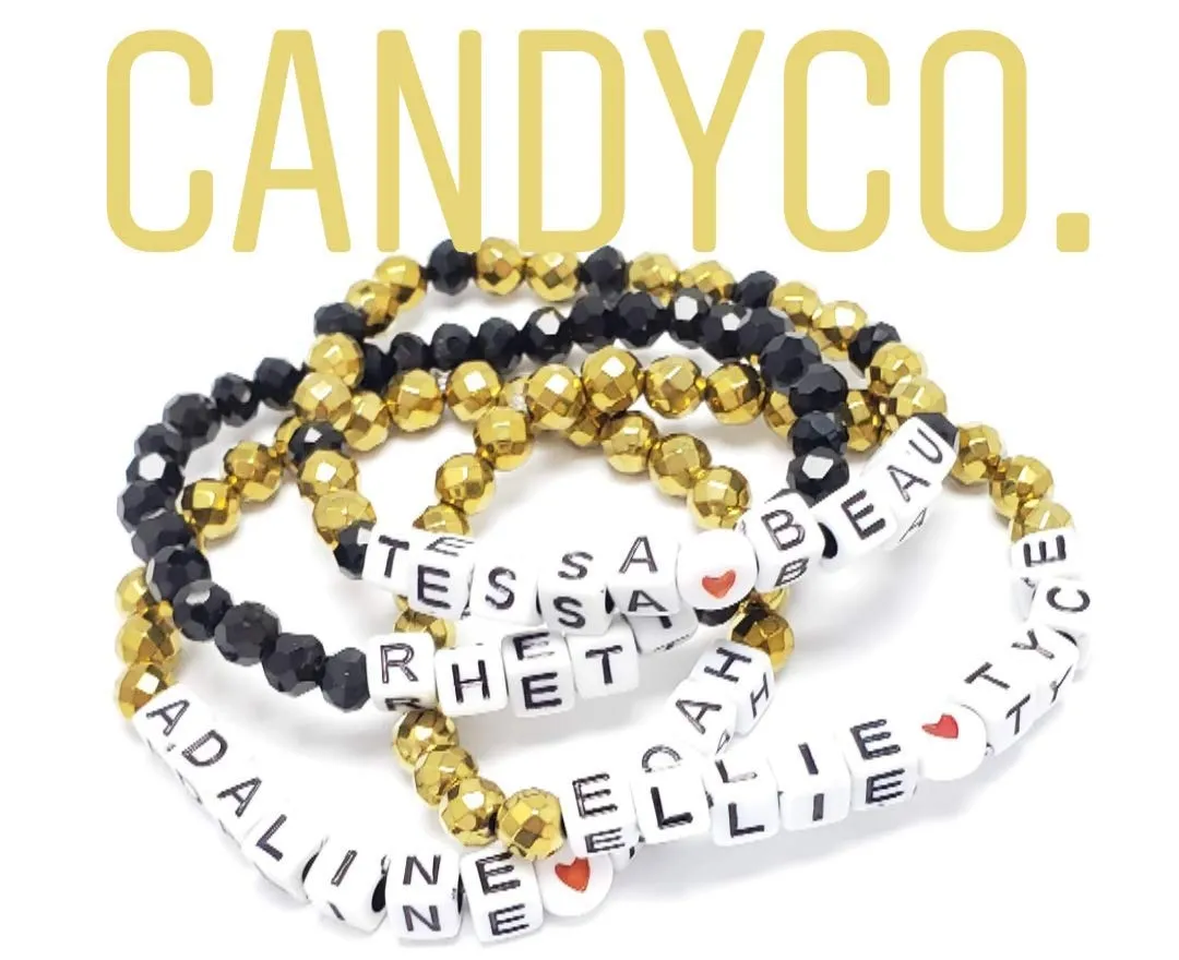 Stacking Blurb Jewelry ROUND Name Word beaded bracelet mothers custom colorful gold Stackable Bridesmaid Gift Stretch Fun Stuffers alphabet bead christmas custom word bracelet FAVOR