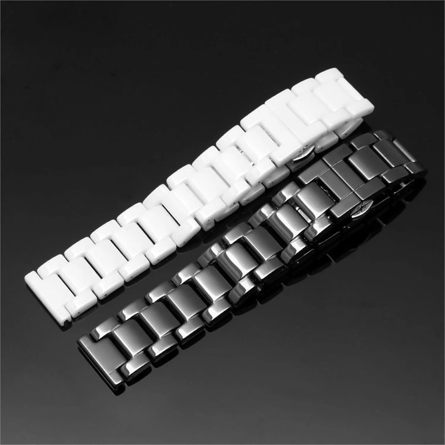 Stainless steel ceramic watch band watch strap women men fashion quick release bracelet
