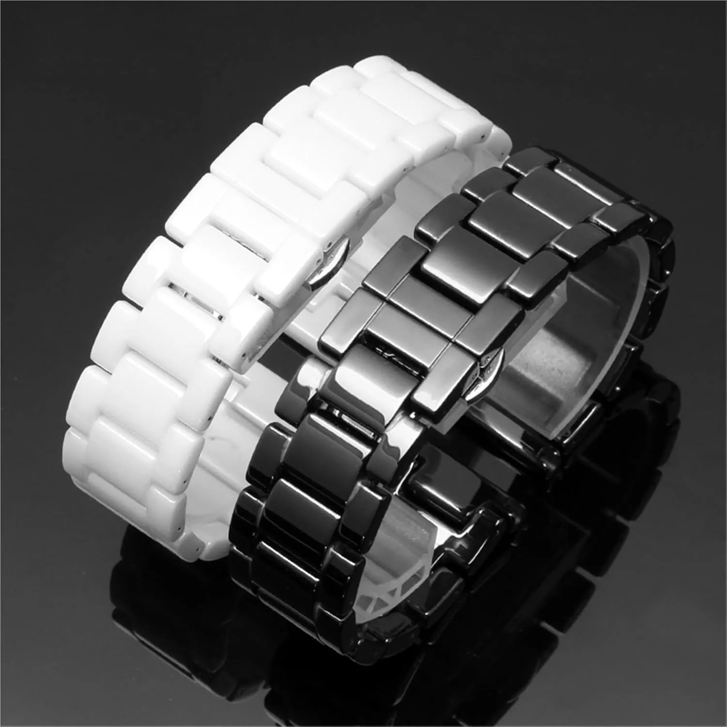 Stainless steel ceramic watch band watch strap women men fashion quick release bracelet