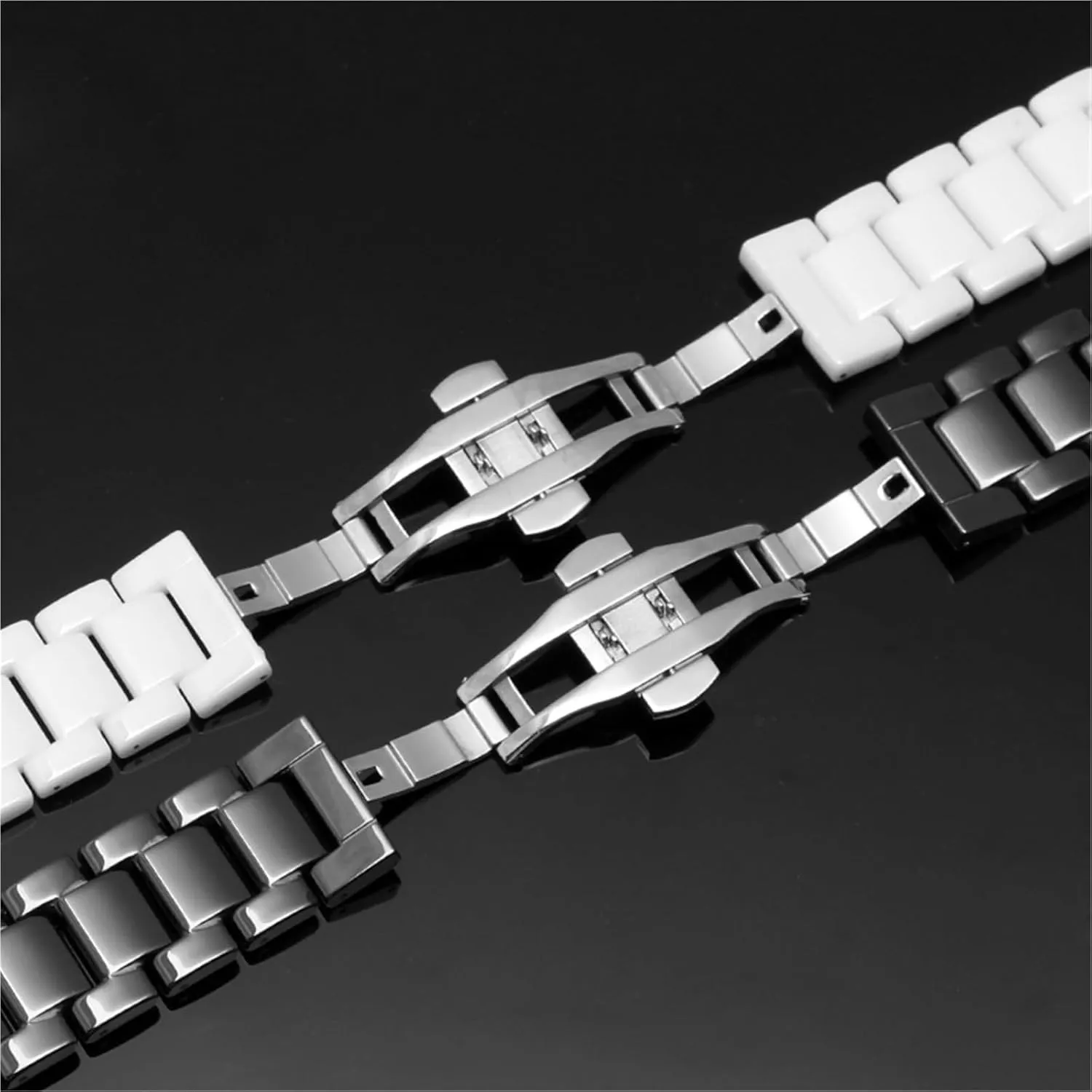 Stainless steel ceramic watch band watch strap women men fashion quick release bracelet