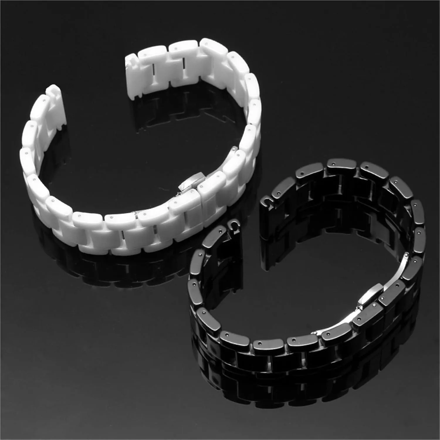 Stainless steel ceramic watch band watch strap women men fashion quick release bracelet