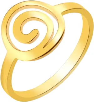 Stainless Steel Spiral Swirl Cutout Ring, Minimalist Geometric Jewelry for Women Men - 8, B Gold