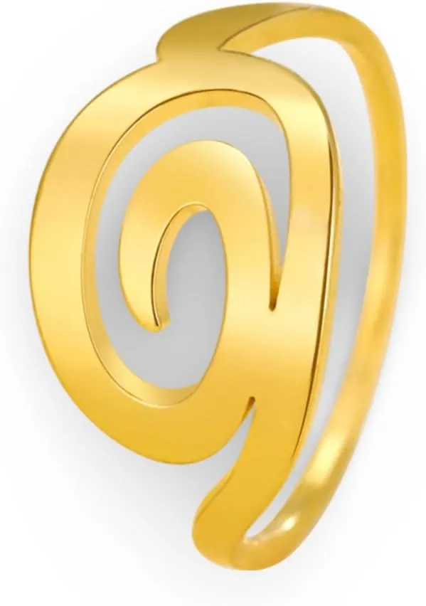 Stainless Steel Spiral Swirl Cutout Ring, Minimalist Geometric Jewelry for Women Men - 9, A Gold