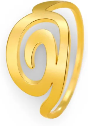 Stainless Steel Spiral Swirl Cutout Ring, Minimalist Geometric Jewelry for Women Men - 9, A Gold