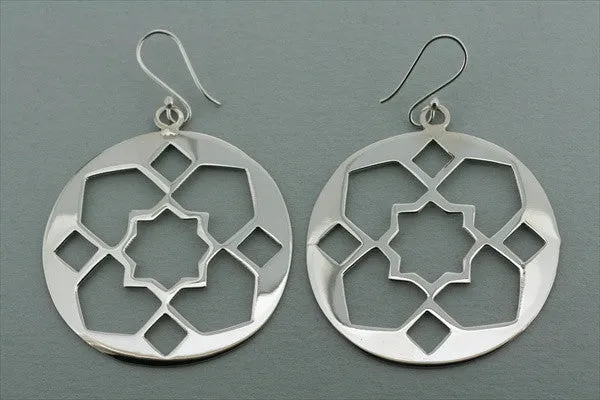 star cutout large circle earring