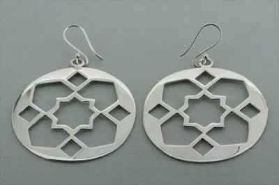 star cutout large circle earring