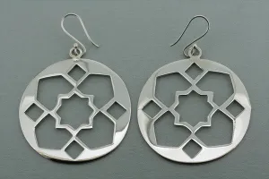 star cutout large circle earring