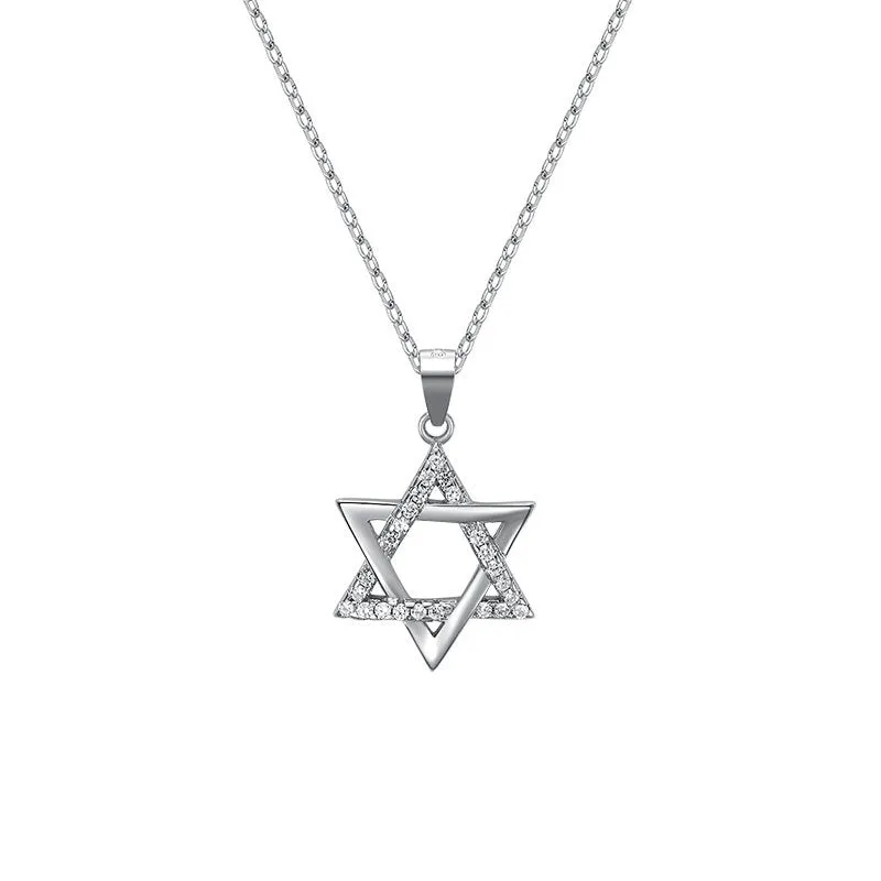 star of david necklace S925 silver pendant