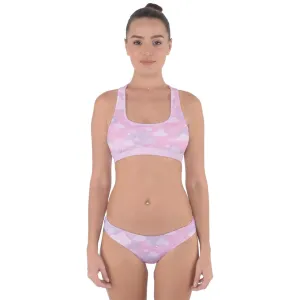 Starcrossed Skies Pink Cross Back Hipster Bikini Swimsuit