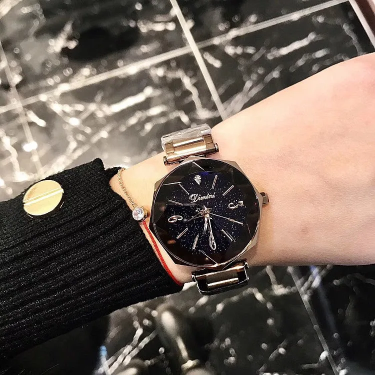 Starry Sky Rhombus Glass Frame Women's Watch