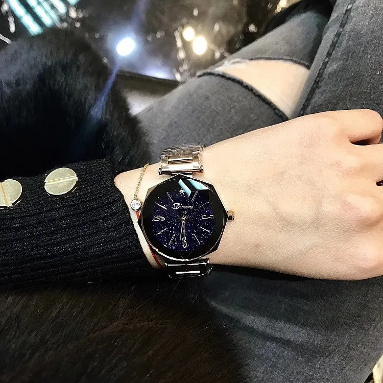 Starry Sky Rhombus Glass Frame Women's Watch