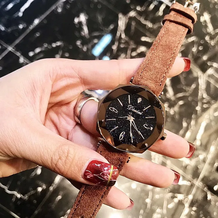 Starry Sky Rhombus Glass Frame Women's Watch