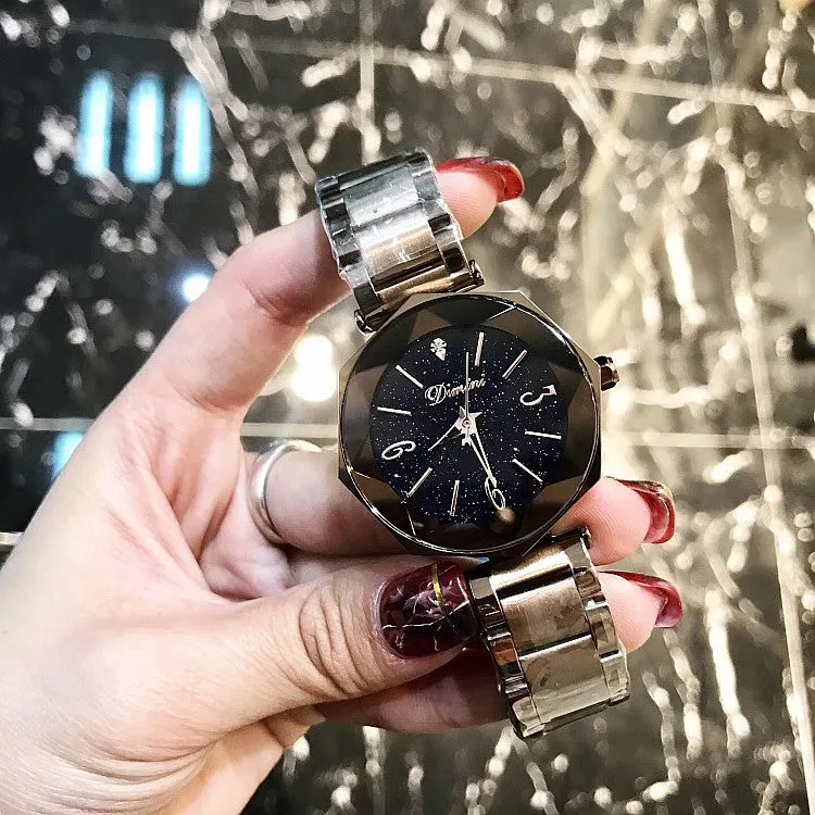 Starry Sky Rhombus Glass Frame Women's Watch