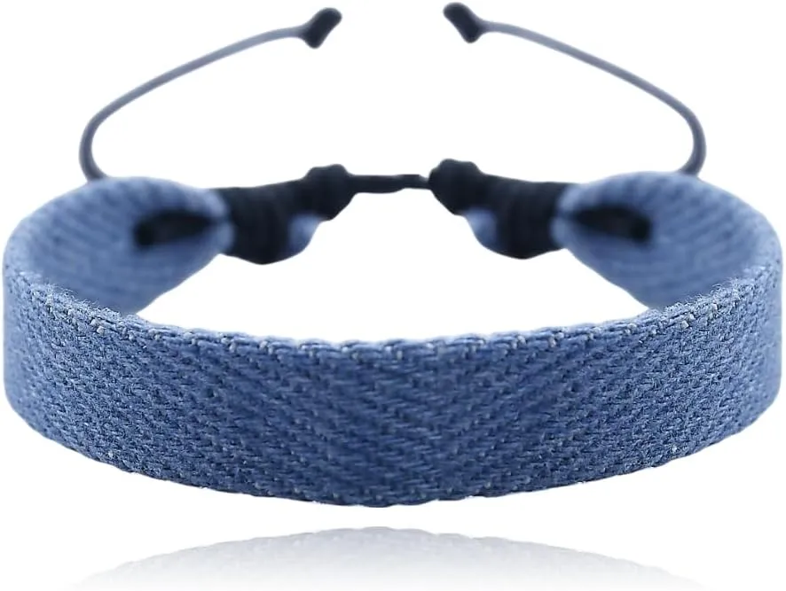 Stars Blue Friendship Bracelet Blue Braided Wristband Bohemian Handmade Stars Wide Bracelet Friendship Bracelets for Men Women Motivational Bracelet
