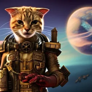 Steampunk Cats - tabby cats art ,Futuristic Digital Art File, Edgy Wall Decor, AI Generated Art -AI Art print,AI wall art