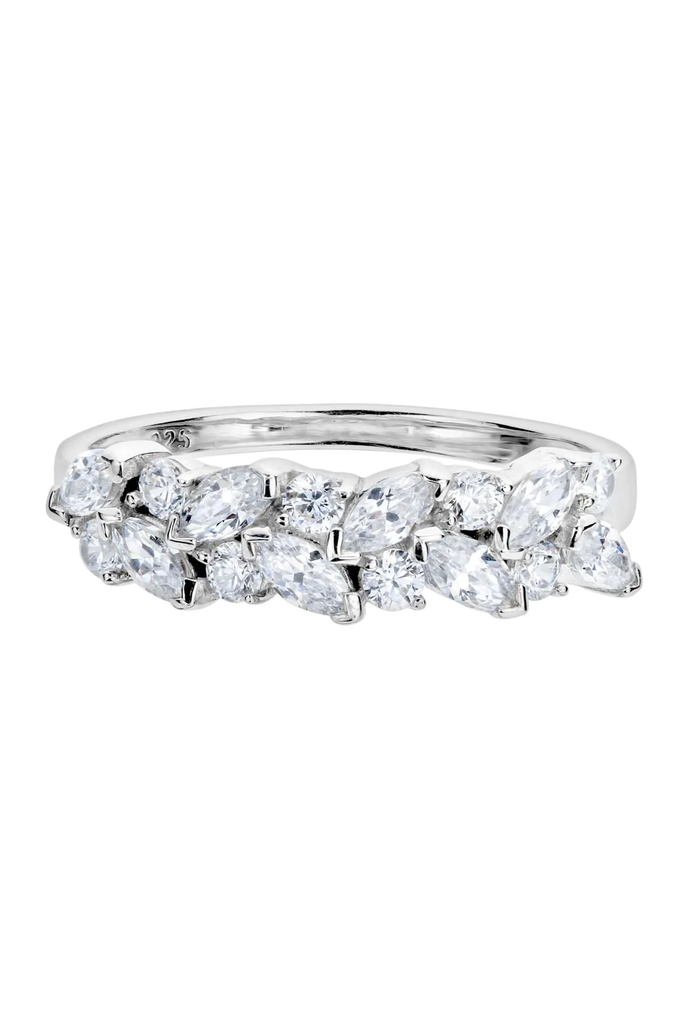 Sterling Silver Cubic Zirconia Vintage Band Ring