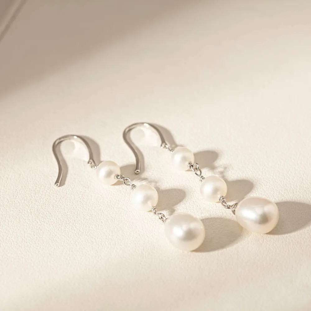 Sterling Silver Freshwater Pearl Rosalind Earrings