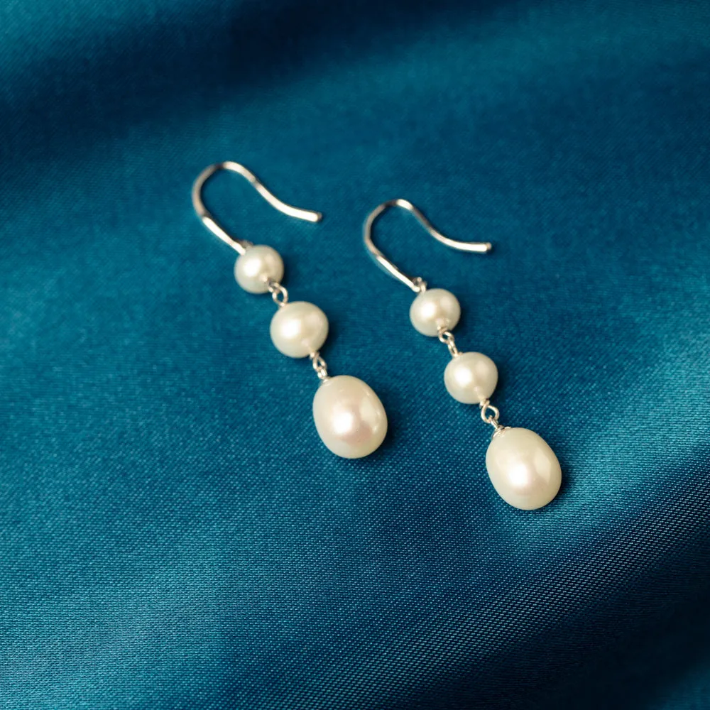 Sterling Silver Freshwater Pearl Rosalind Earrings