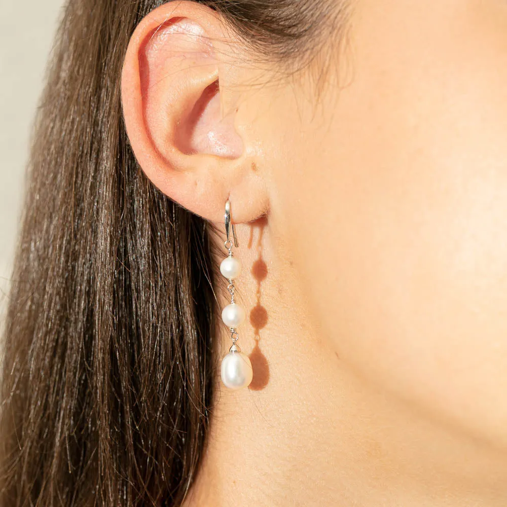Sterling Silver Freshwater Pearl Rosalind Earrings