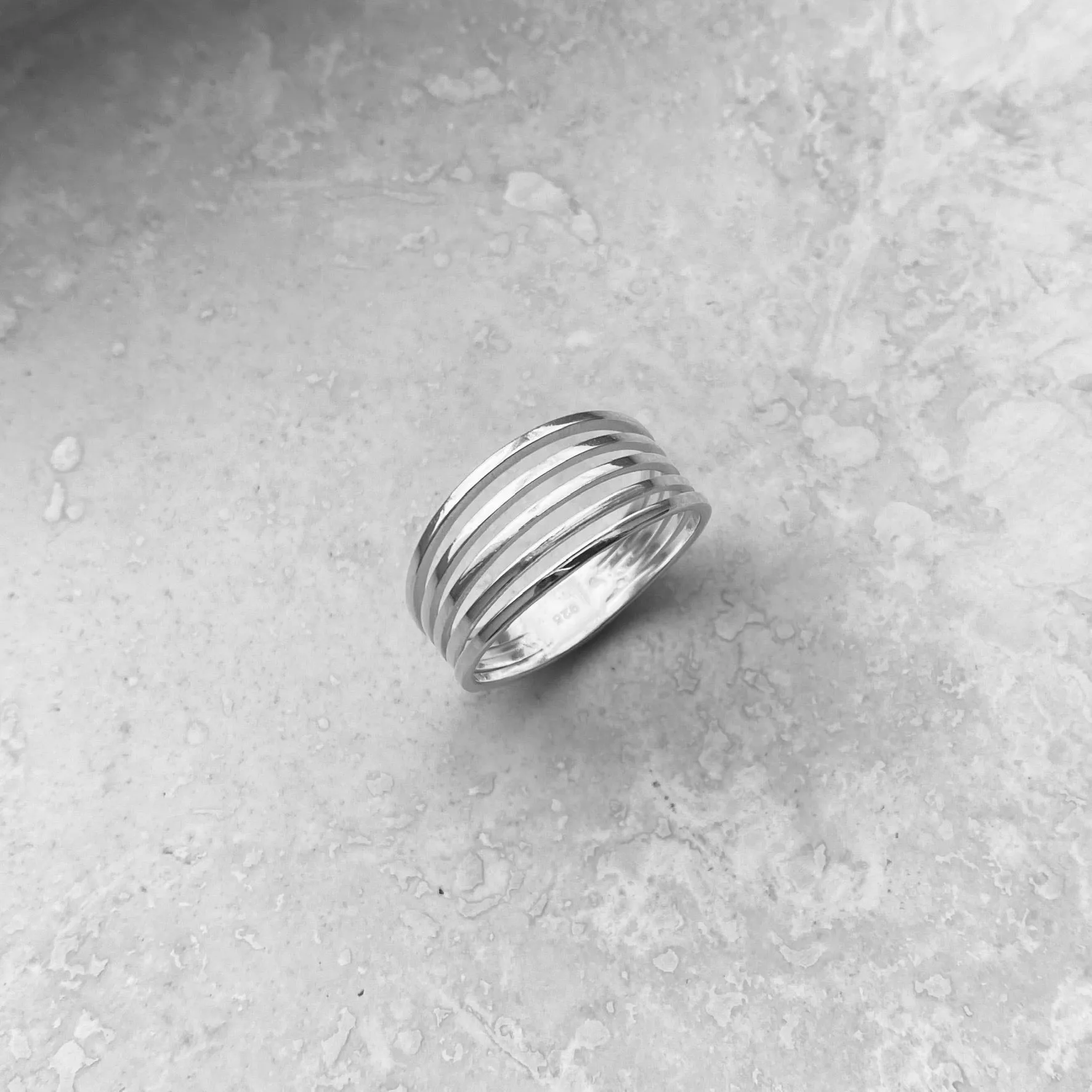Sterling Silver Multiple Thin Bands Ring, Silver Ring, Silver Band, Boho Ring