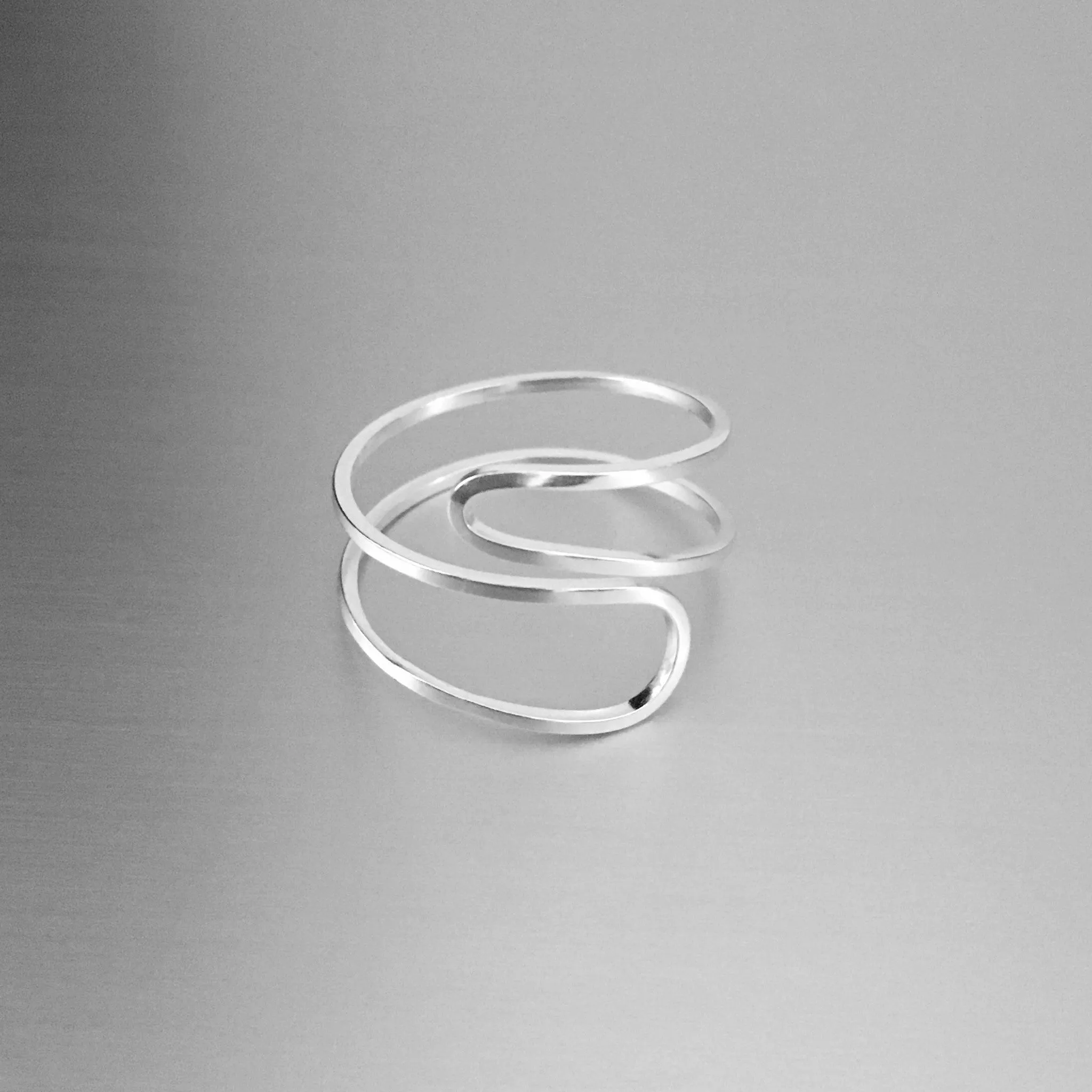 Sterling Silver Thin Double Loop Ring, Boho Ring, Dainty Ring, Silver Ring