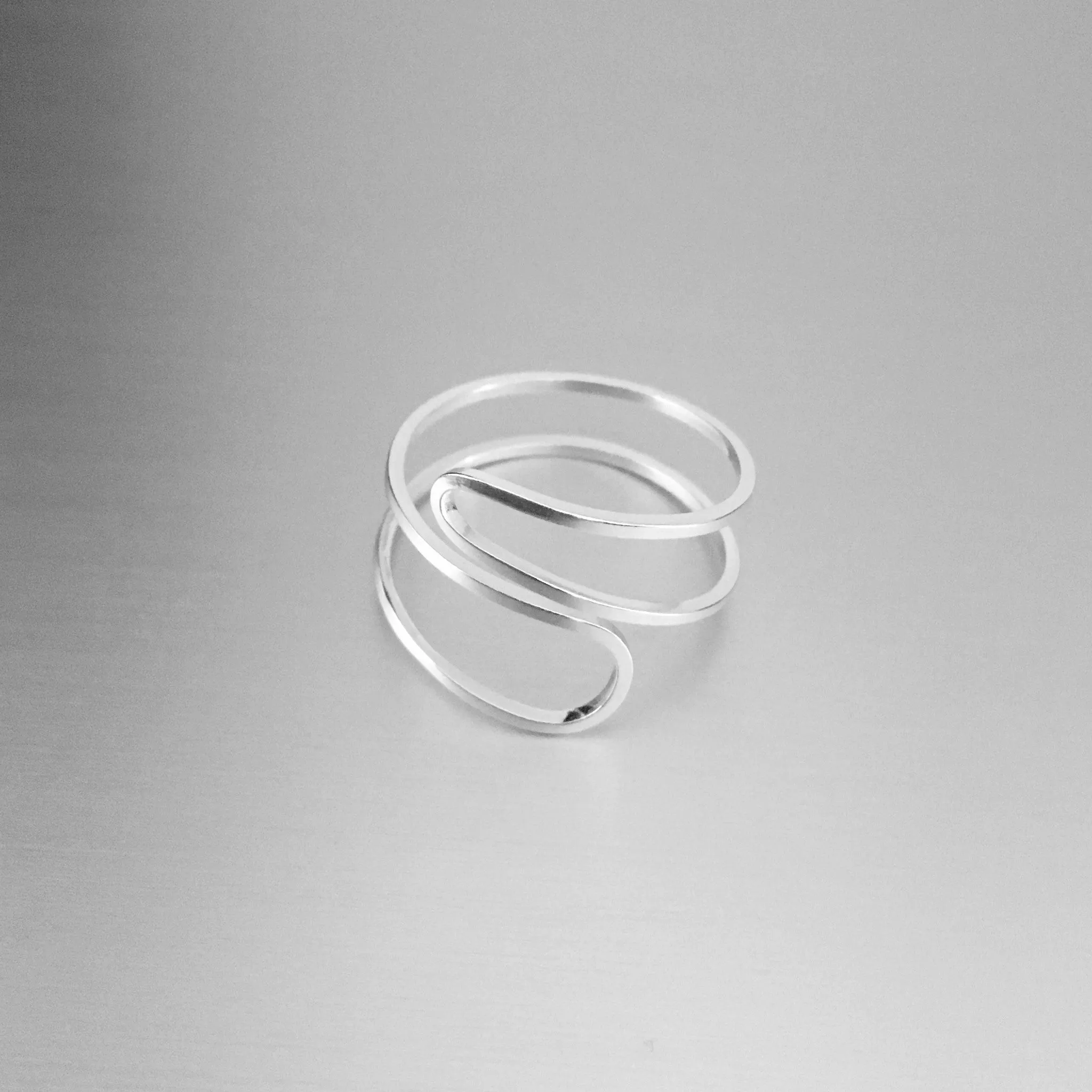Sterling Silver Thin Double Loop Ring, Boho Ring, Dainty Ring, Silver Ring