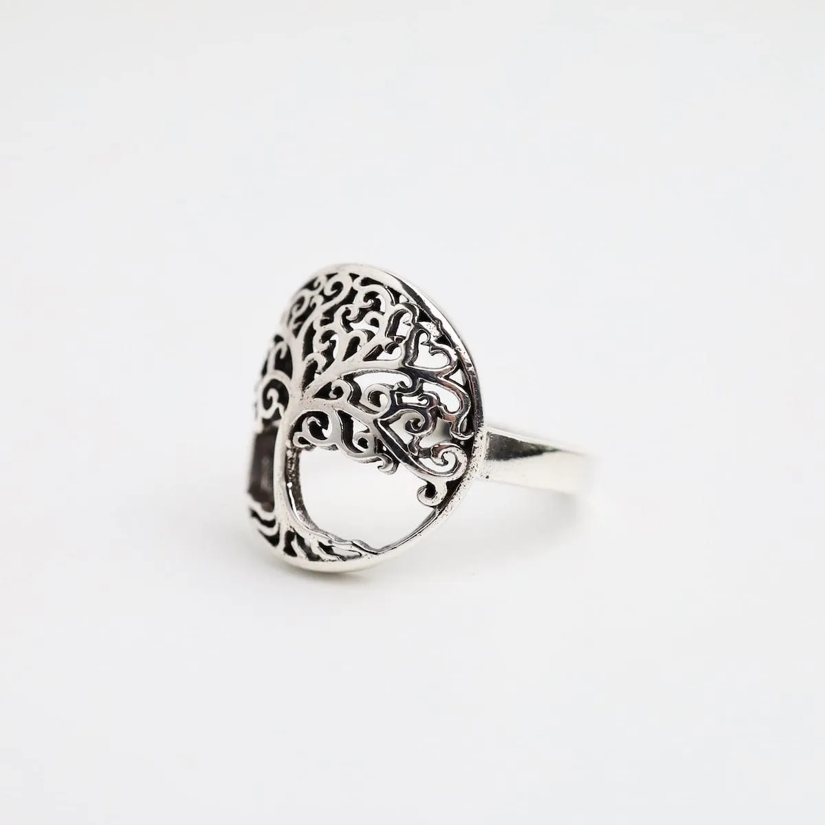 Sterling Silver Tree of Life Shield Ring