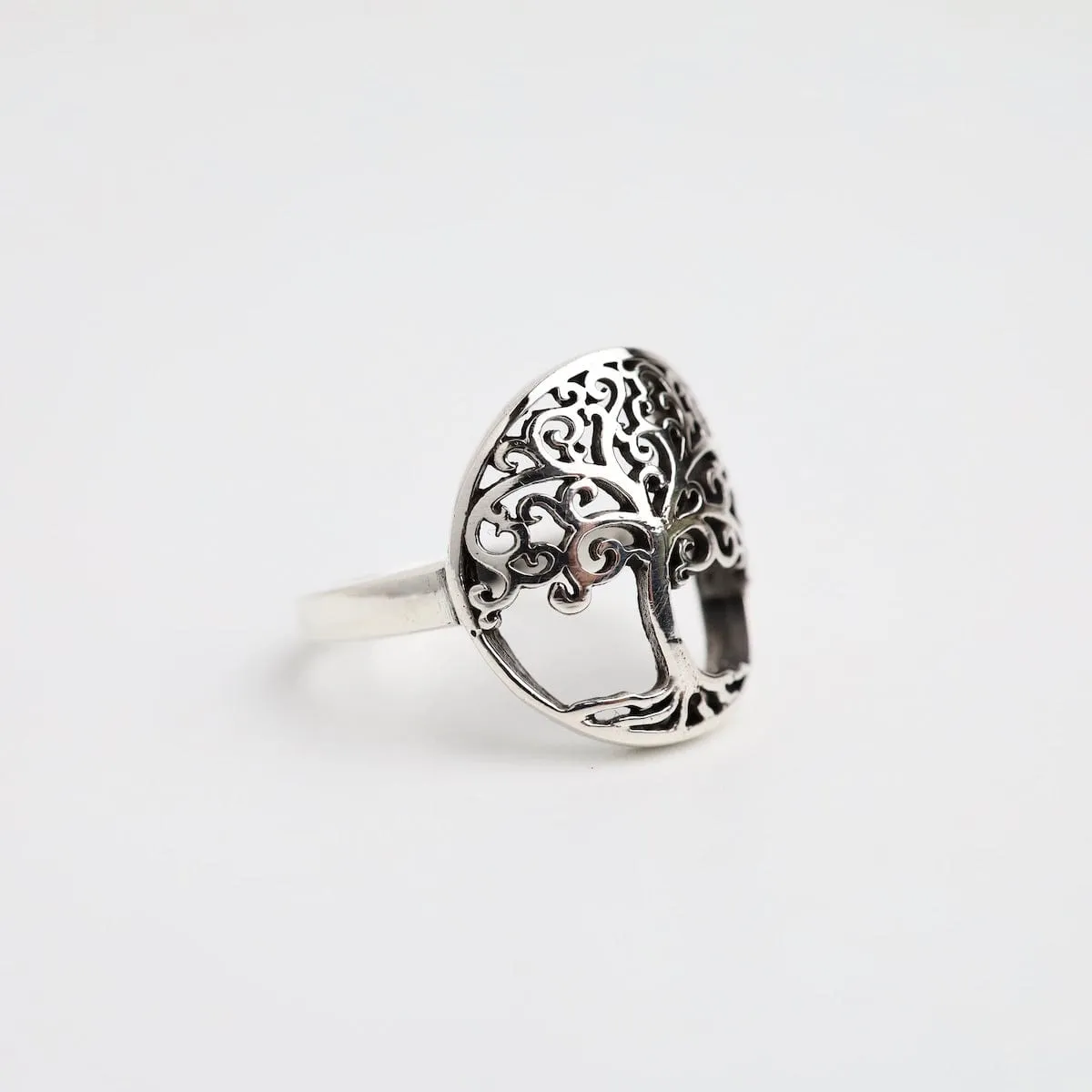 Sterling Silver Tree of Life Shield Ring