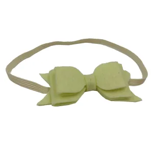 Stretch Hair Band Baby Girls Solid Color Headband Bowknot Elastic Hair Band For Infant Toddler Stretch Head Wraps (Beige, One Size)